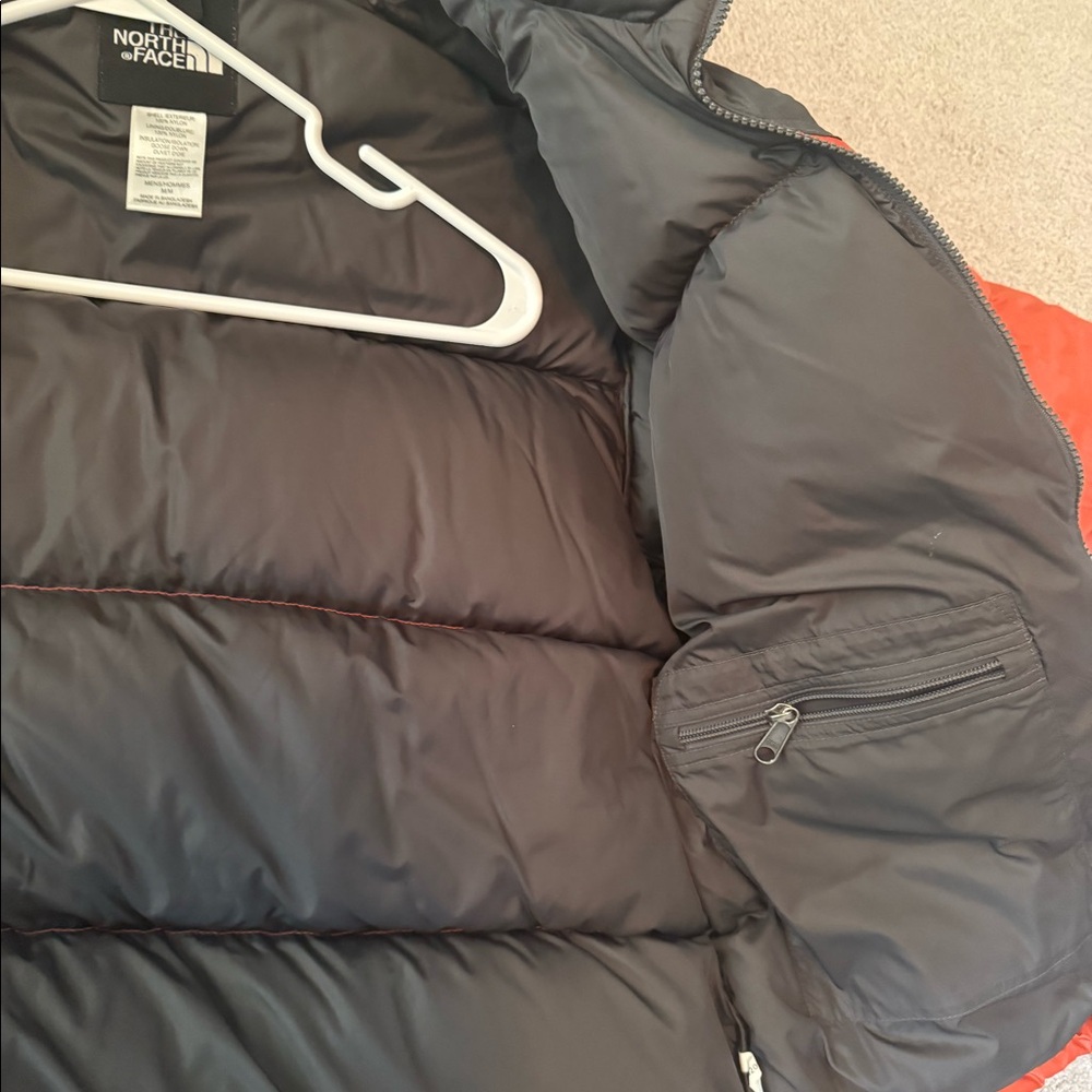 Medium Men’s 1996 Retro Nuptse Jacket | Orange and Grey - Picture 2 of 4